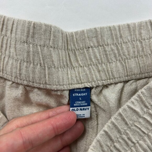 Old Navy Flax Linen Blend High Rise Straight Leg Lounge Pant L - Picture 4 of 7